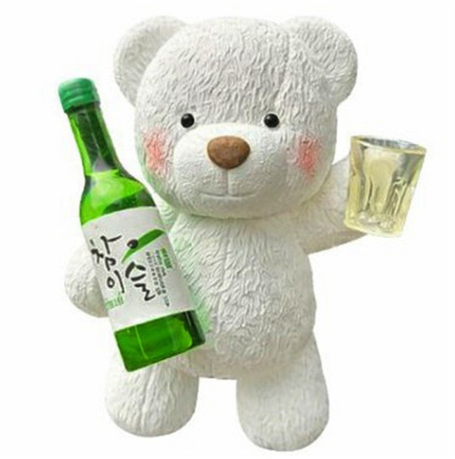 귀여운 음주 곰돌씨 차량용석고방향제 어버이날 스승의날 학원선생님선물, 1개, 소주곰돌이(클린코튼)