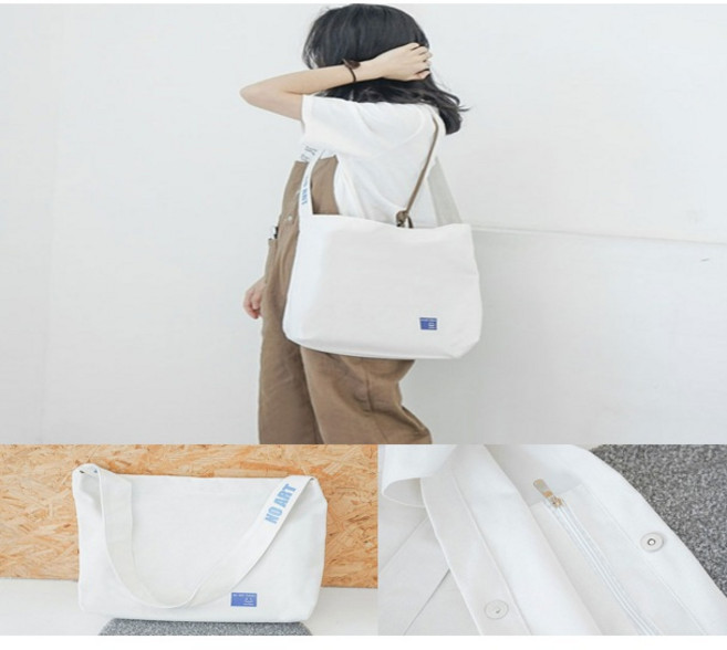 초경량 무지 에코백 크로스 손가방 파우치 천재질 가방 소형 숄더백