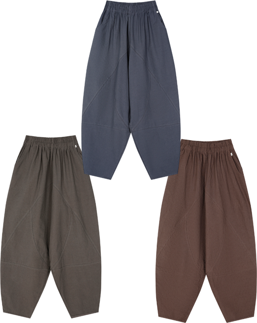 편한생활한복 여자 개량한복 체크 항아리 바지