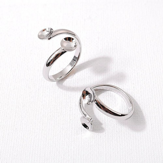 비즈아이 [9-154]메탈반지대 컵6&6mm Free OR 1개