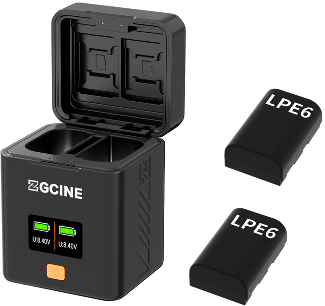 ZGCINE 影小能 FZ100 FW50 BLK22 EL15W235 EL25 多型號兼容 快速充電 輕巧便攜, 1個, LP-E6相機電池快充盒