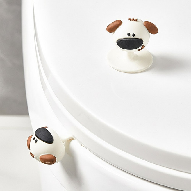 앙플러스 위생적인 다용도 변기 커버 뚜껑 손잡이, 브라운 강아지
