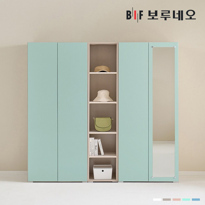 보루네오 비컴 2000 U세트 장롱 장농 이불장 안방 작은방 원룸 6자 7자, 민트 BC104