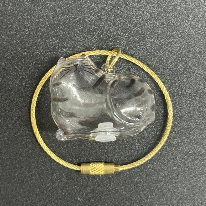 透明貓咪吊飾 鑰匙扣, 1個, 透明款【虎斑1個】送掛圈