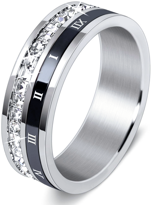 로마숫자반지 360도 회전 가능 스트레스 해소용 심플 녹슬지않는 남녀공용 반지