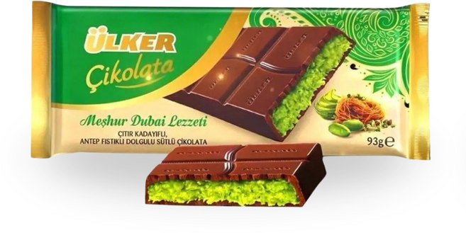 얼커 두바이 카다이프 초콜릿, 2개, 93g