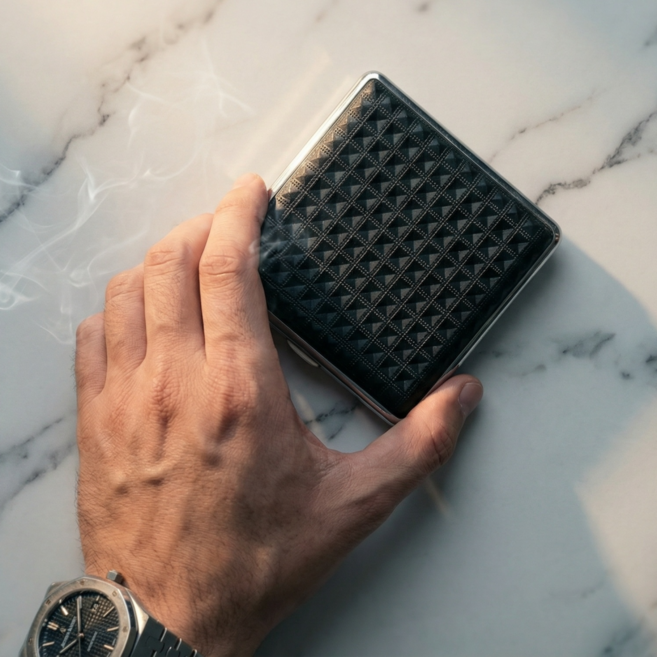 일리프 구김방지 일반형 하드 담배 케이스, 1개, 시크 블랙