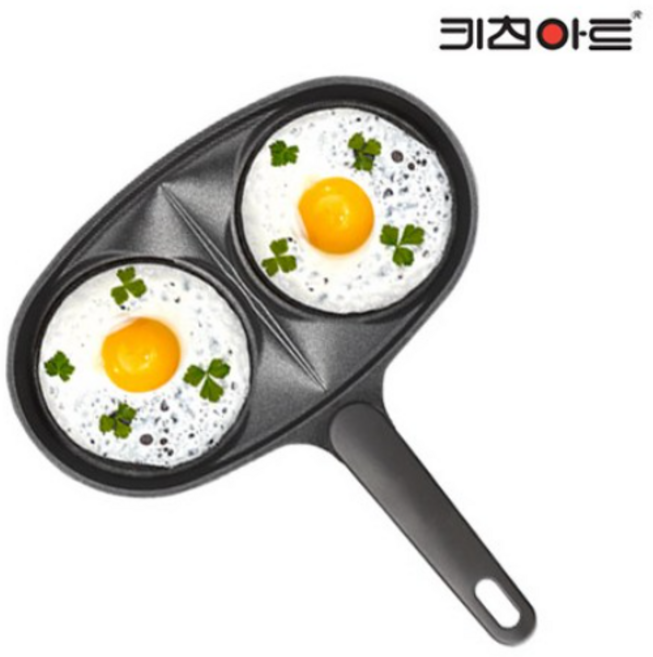 키친아트 휴브 2구 프라이팬, 24.7cm, 1개