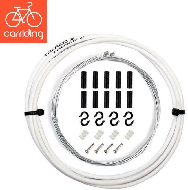세트 브레이크 변속기 자전거 케이블 와이어 변속 기어 속선 겉선 선 로드 MTB 화이트, 1개