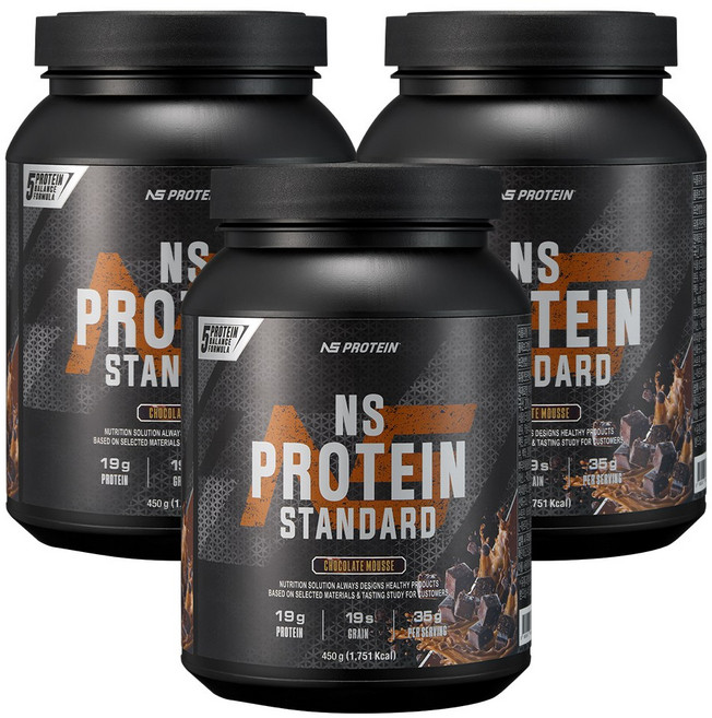 NS 프로틴 스탠다드 초코맛 450g 헬스보충제 단백질보충제, 3개