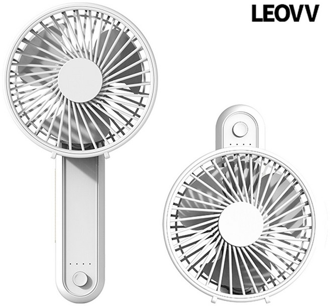 르오브 폴딩 탁상용 휴대용 선풍기 3000mAh, 화이트