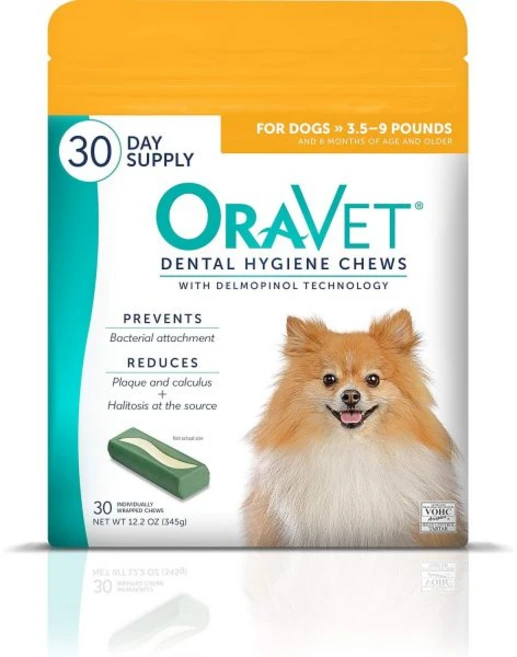 반려견용 오라벳 치용 츄 구강 관리 위생용 츄(추가 소형견 3.59파운드) 옐로우 파우치 30 카운트, 12.2 Ounce (Pack of 1), 1개 - 쿠팡