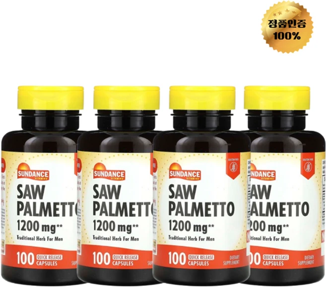 2+2 선댄스비타민 쏘팔메토 1 200mg 빠른 방출 캡슐 100정, 4개 - 쿠팡