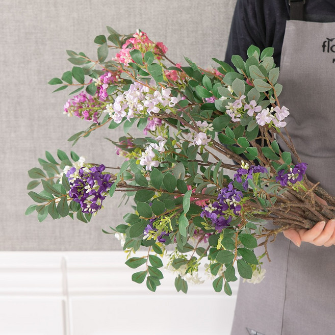 [1+1] 아카시아 조화 가지 75cm 핫핑크 인테리어 꽃 장식 소품 촬영 꾸미기