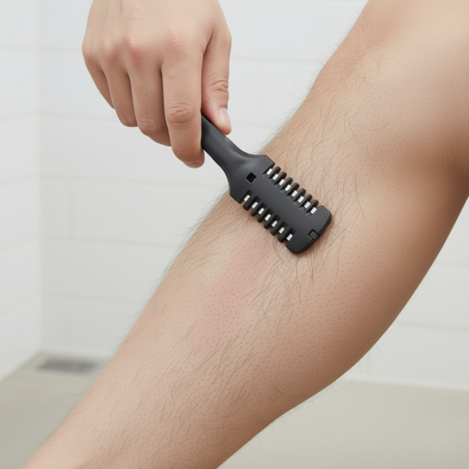 남성용 간편한 사용감 부드러운 다리털 정리 트리머 세트, 3개