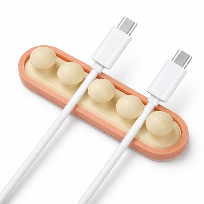리빅스 충전선 케이블 정리 홀더 고정 클립 핸드폰줄 휴대폰 고정 홀더, 오렌지, 1개