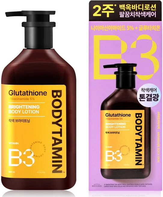 비욘드 비욘드 바디타민 나이아신아마이드 비3 5퍼센트 착색 브라이트닝 바디로션 300ml new, 1개 - 쿠팡