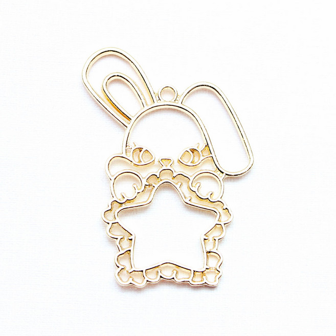 레진아트/프레임악세사리/귀염토끼와 레이스별, 1개