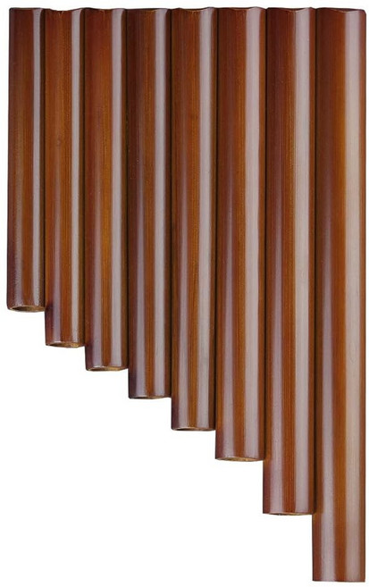 8 파이프 천연 대나무 미니 휴대용 팬 플루트 중국 전통 악기 갈색 배우기 쉬운 (오른손), 1개