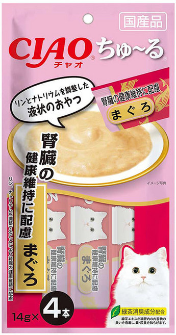 이나바 고양이 챠오 츄르 신장케어 SC-157 4p, 참치, 1개, 56g