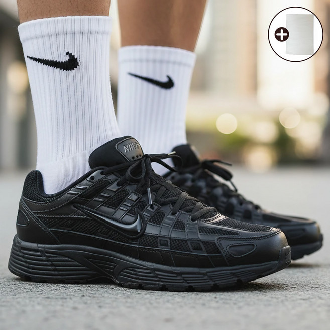 (국내매장 정품) 나이키 P-6000 남성 블랙 운동화 여성 런닝화 + MSSSTEP 더스트백