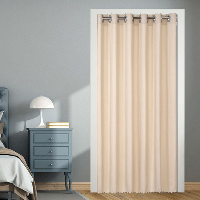 유스몰 사계절 방한 암막 현관 커튼 + 강력 압축봉