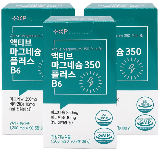 액티브 마그네슘 350 플러스 B6, 3개, 90정