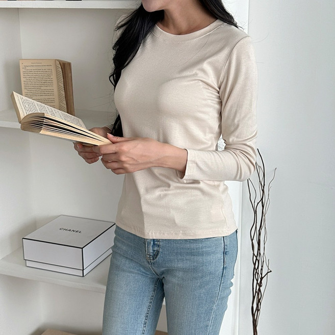 SD-240927 베이직 긴팔티 쎄리아 레이온 기본티 기본티셔츠 기본여성티 이너티 여성티