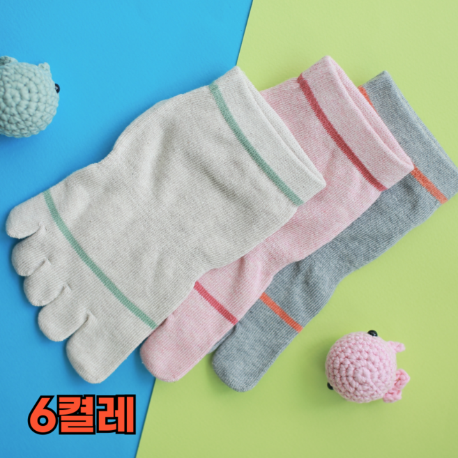 노블삭스 여성 스니커즈 발가락양말 6켤레 국산 쫀쫀한 순면