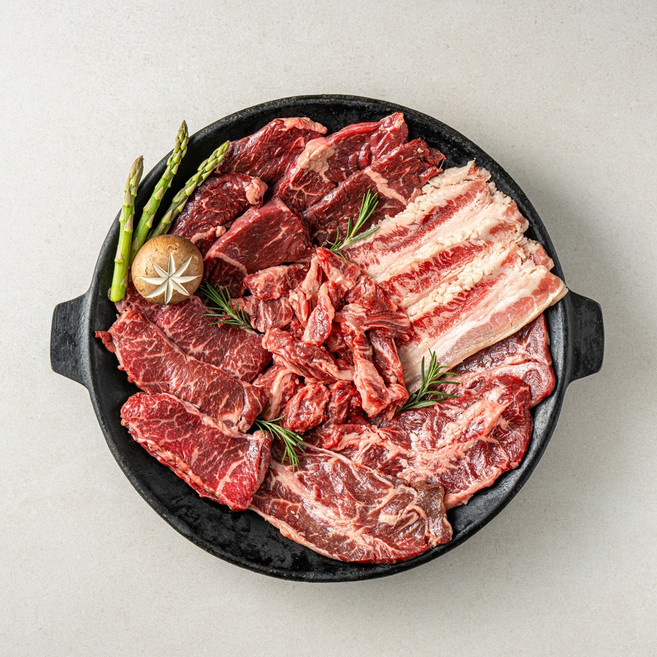 고기중독 구이용 소고기 모듬 800g (안창200g+토시200g+등심추리200g+우삼겹200g), 2세트