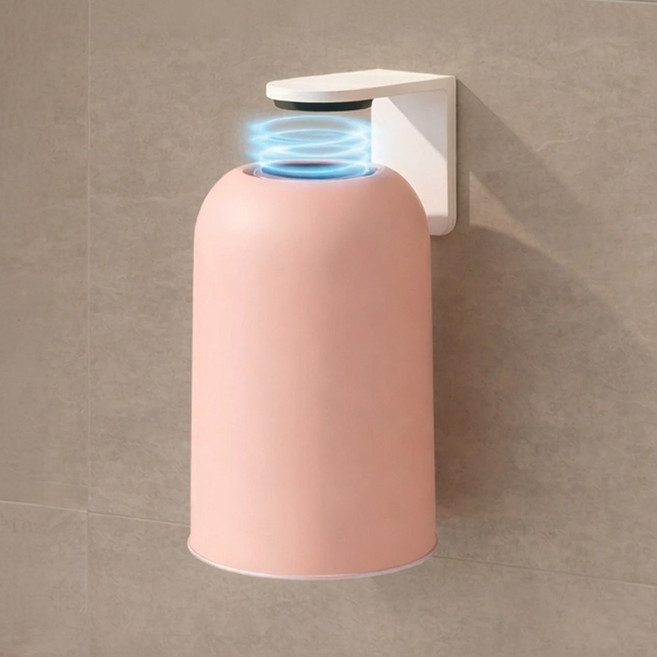 카로히포 무타공 스텐 304 자석 거꾸로 양치컵 걸이, 1개, 핑크