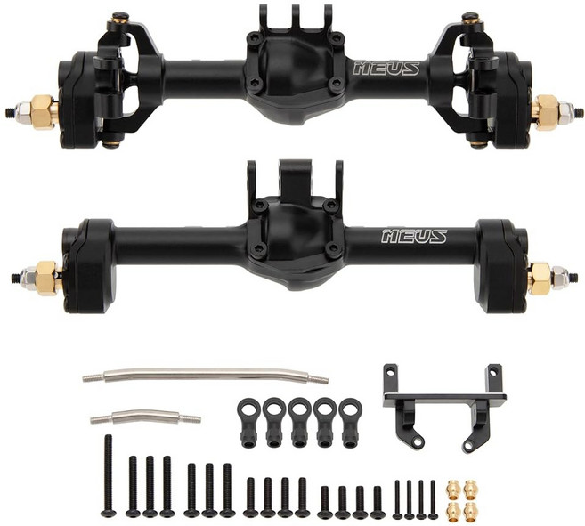트랙사스 1/18 TRX4M RC 크롤러용 레이다운 서보 마운트가 장착된 MEUS 레이싱 +4mm 포털 액슬