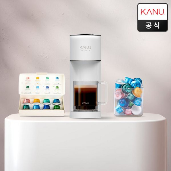 카누 바리스타 캡슐 커피머신 어반 + 증정품, 오로라 블랙, 머신과 증정품이 별도로 배송됨을 확인했습니다.
