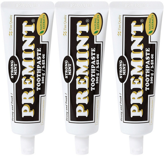PREMINT 프레민트 스트롱민트 치약, 3개, 100g