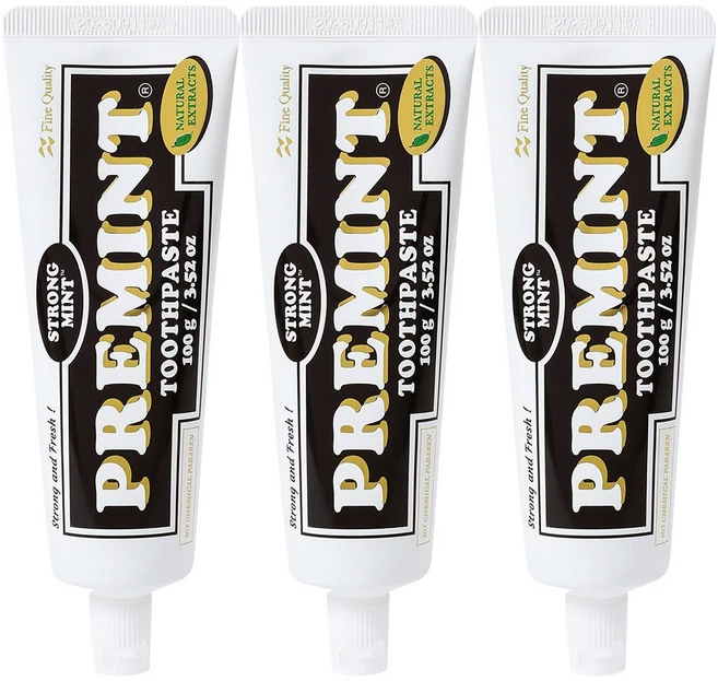 PREMINT 프레민트 스트롱민트 치약, 3개, 100g - 쿠팡