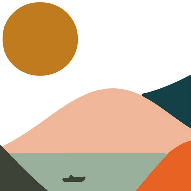 DIY 유화그리기 그림그리기 세트 친환경 물감 유화페인팅 20x20, 해, 1개