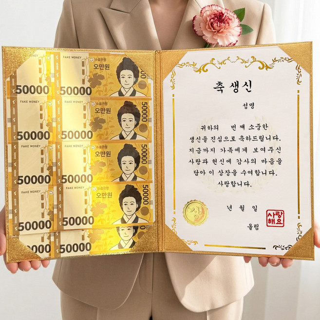 로나파티 부모님 용돈박스 감사 어버이날 생신 선물, 축 생신