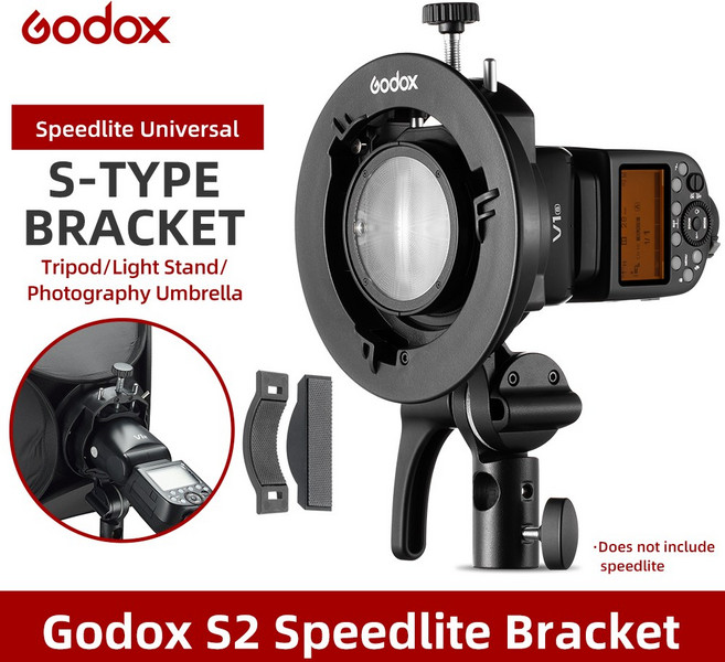 Godox S2 Bowens 마운트 플래시 S타입 홀더 브래킷 V1 V860II AD200 AD400PRO Speedlite 스누트 소프트박, [검수완료] S2, 01 S2_01 CHINA