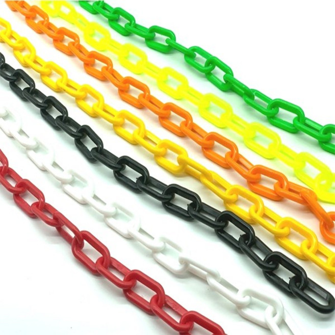 [우틸하우스] 플라스틱 체인 주차콘 안전줄(6mm 8mm)1M 사슬 주차금지줄 통제줄 안전줄 출입금지, 노랑, 1개