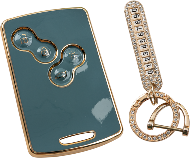 로노삼성 SM3 QM3 QM5 SM5 SM7 호환 TPU 자동차 키 케이스 번호판 키링 키홀더, 그레이, 4버튼_TA60_KH03