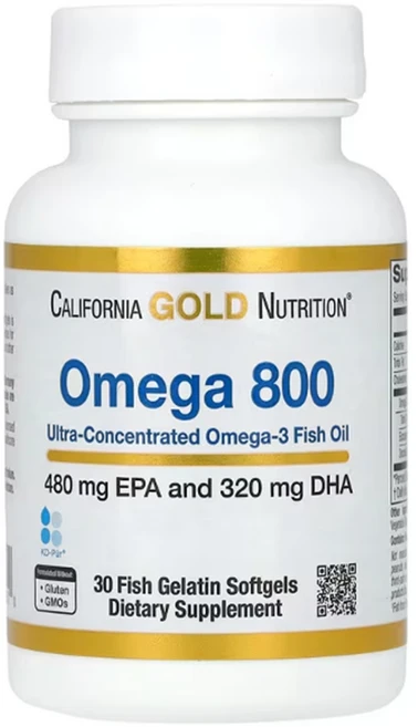 CGN 캘리포니아골드뉴트리션 오메가800 30정 피쉬오일 EPA DHA 1000mg 알티지 오메가3, 1개 - 쿠팡