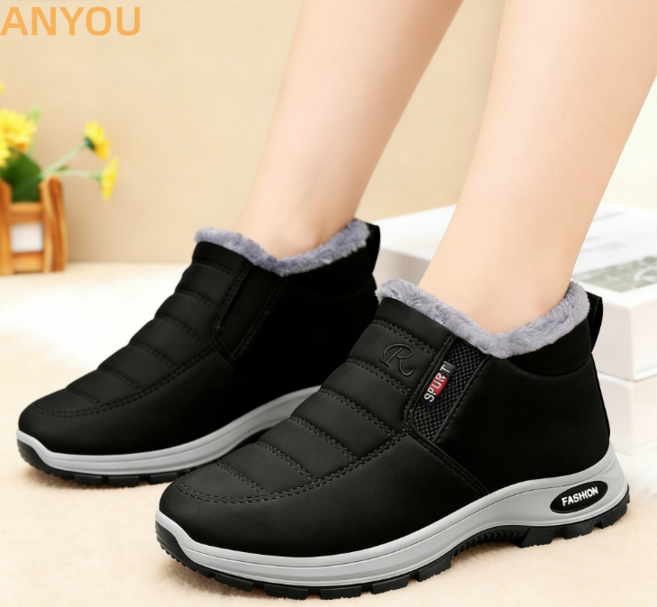 남녀공용 겨울 스노우 부츠 따뜻한 운동화 엄마 방한화 기모 두꺼운 패딩 신발 홈 털 패딩