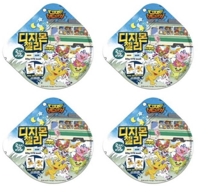디지몬 씰젤리 사우어 50g 4개 (띠부띠부씰 포함), 1개