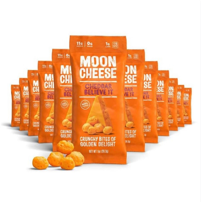 Moon Cheese 문치즈 체다 치즈 스낵 미국 직배송 28g 12개