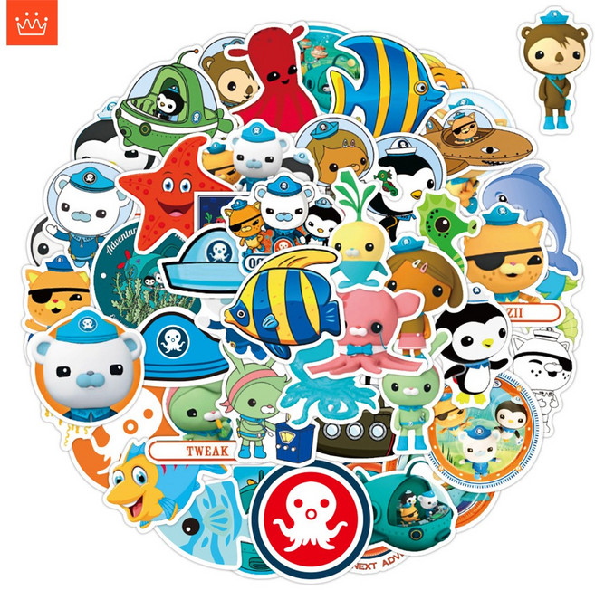 옥토넛 스티커 카툰 낙서 방수 스티커 세트 50 매, 1세트