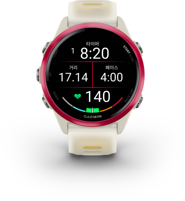 가민 포러너 570 GPS 스마트워치, GPS + 블루투스, 42mm, 라즈베리/망고