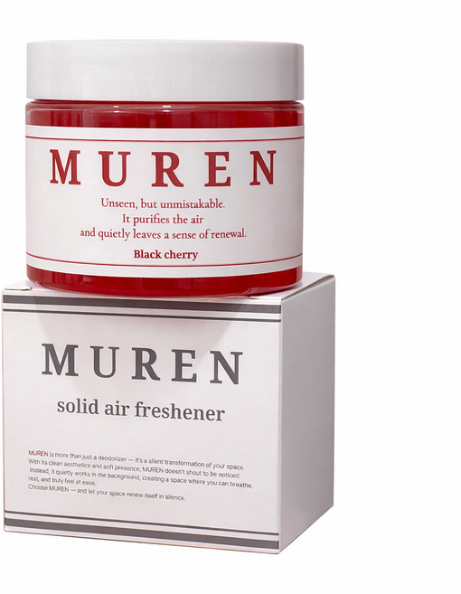 뮤렌 블랙체리향 고체탈취제 실내 공기정화 냄새탈취 화장실 옷장 하수구 악취 베란다 냄새제거, 300g, 3개