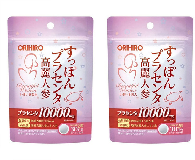 오리히로 자라태반 인삼 60정 x2개 Orihiro, 2개