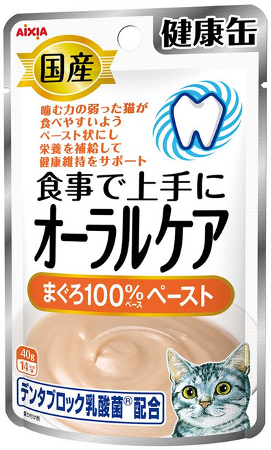 아이시아 건강캔파우치 오랄케어 고양이간식, 40g, 1개, 참치