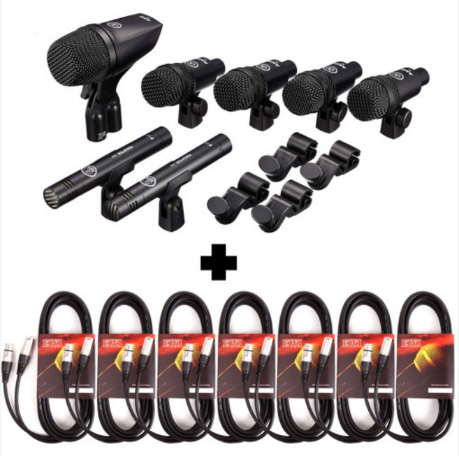 AKG DRUM SET SESSION1 드럼마이크 패키지 마이크케이블 5M 7개